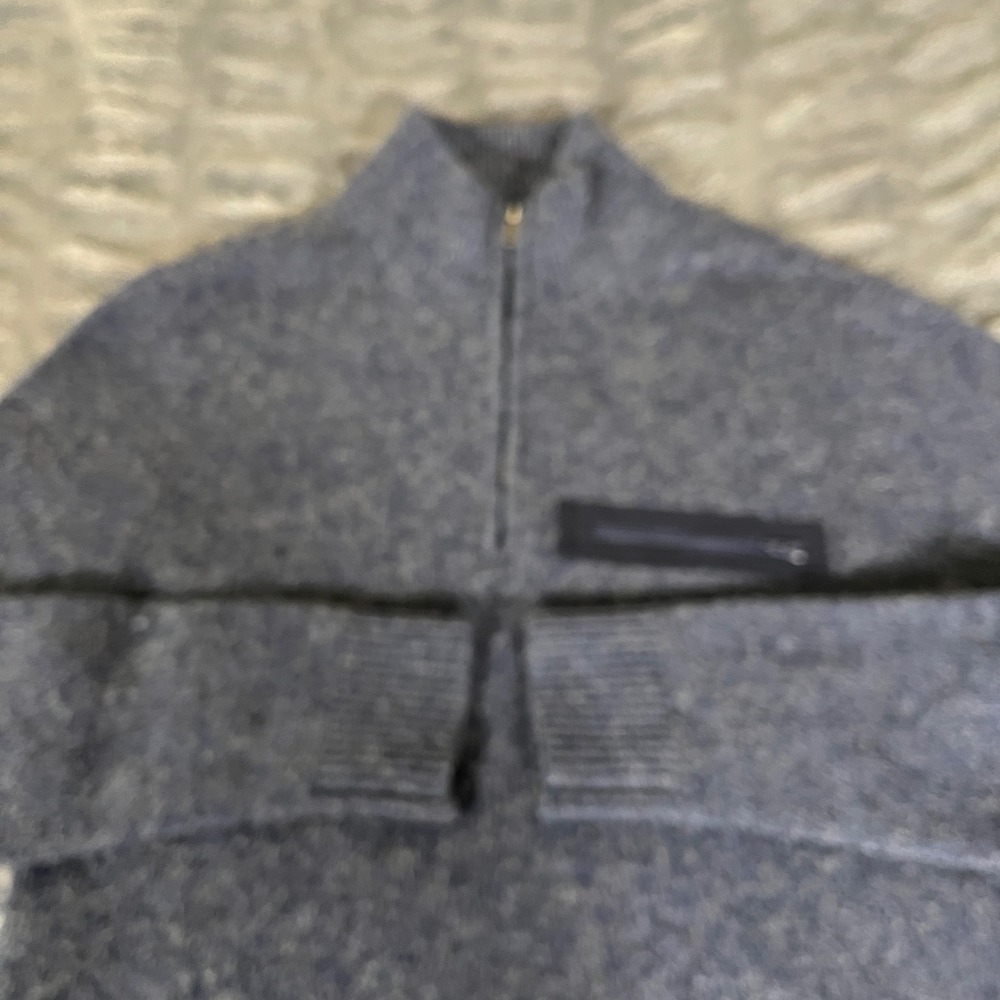 Abercrombie & Fitch 1892 Collection 100% Wool Quarter Zip Sweater Blue Mens M